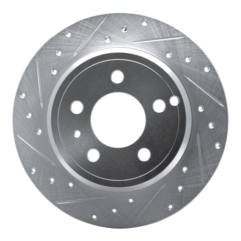 Volvo 850 Brake Rotor (1) - Rear Left - R1 Concepts - Drilled & Slotted - Silver - `96-`04